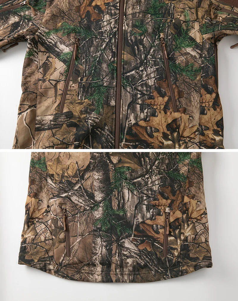 Men’s Camouflage Tactical Jacket – Waterproof Soft Shell Hunting Jacket with Fleece Lining for Outdoor & Winter Use Trekker Essentials