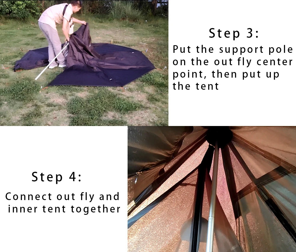 Ultralight Hot Tent with Chimney Port – 1 Person Pyramid Tipi Tent for Camping & Bushcraft Trekker Essentials
