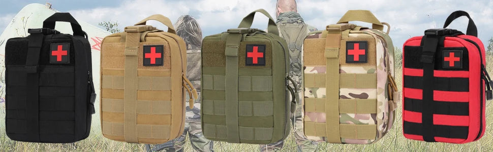 Tactical Molle First Aid Pouch – EDC Emergency Medical Kit Bag for Camping, Hiking & Survival Trekker Essentials