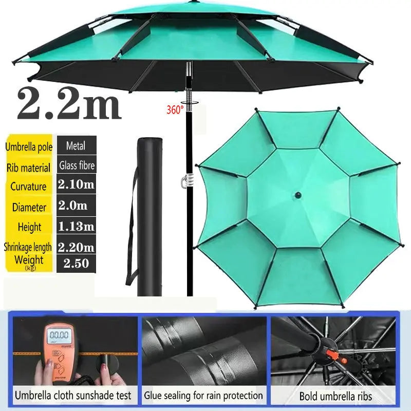 Fishing Umbrella Outdoor Sunshade Protector Thickened Version Beach Camping Backyard Large Parasol Waterproof Outdoor Umbrella Trekker Essentials