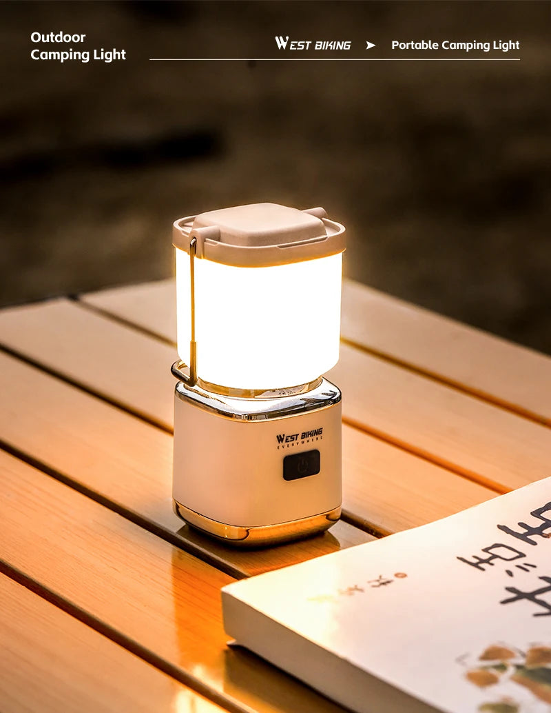 USB-C Rechargeable Camping Light - Magnetic Base LED Lantern with Tripod