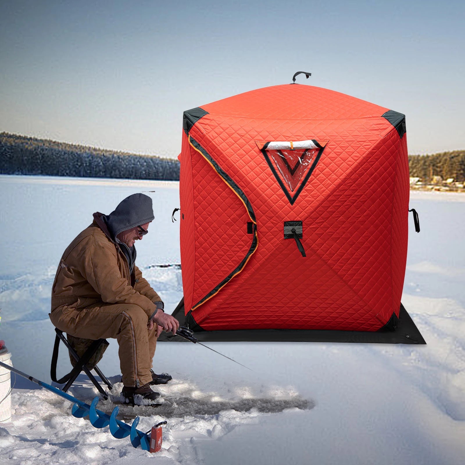 Insulated Ice Fishing Tent for 1–2 Persons – Portable Thermal Shelter Windproof Winter Camping Tent Trekker Essentials