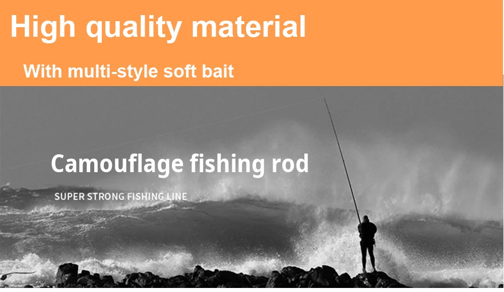 FTK Telescopic Fishing Rod & Reel Combo - 1.8/2.1m Carbon Fiber Pole with Full Kit