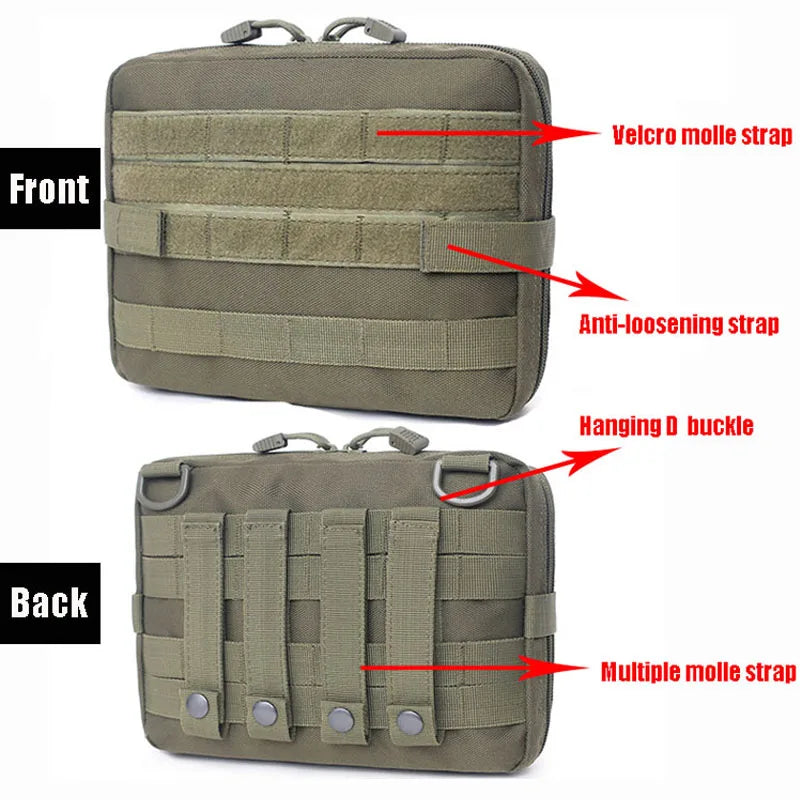 Tactical MOLLE Medical Pouch – EDC First Aid Utility Bag for Camping, Hiking & Emergency Use Trekker Essentials
