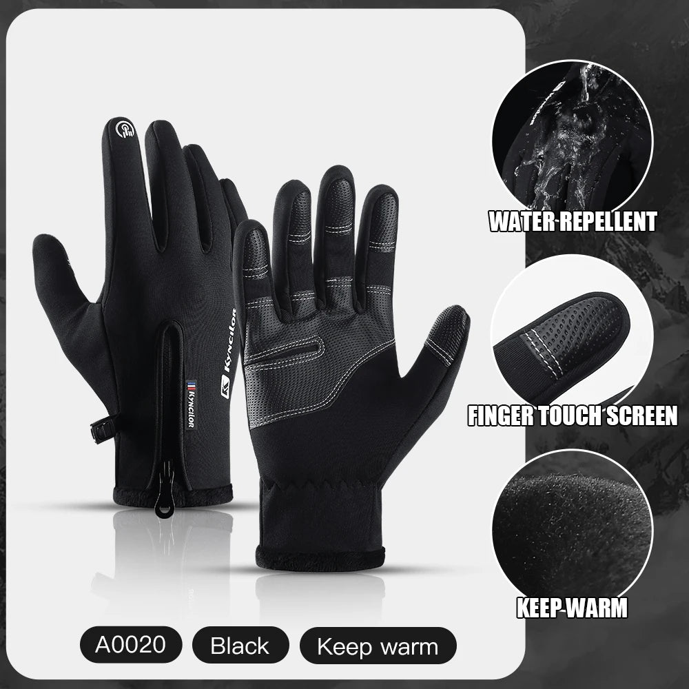Touchscreen Waterproof Winter Cycling Gloves Full Finger Sports Riding Gloves Mountaineering & Camping