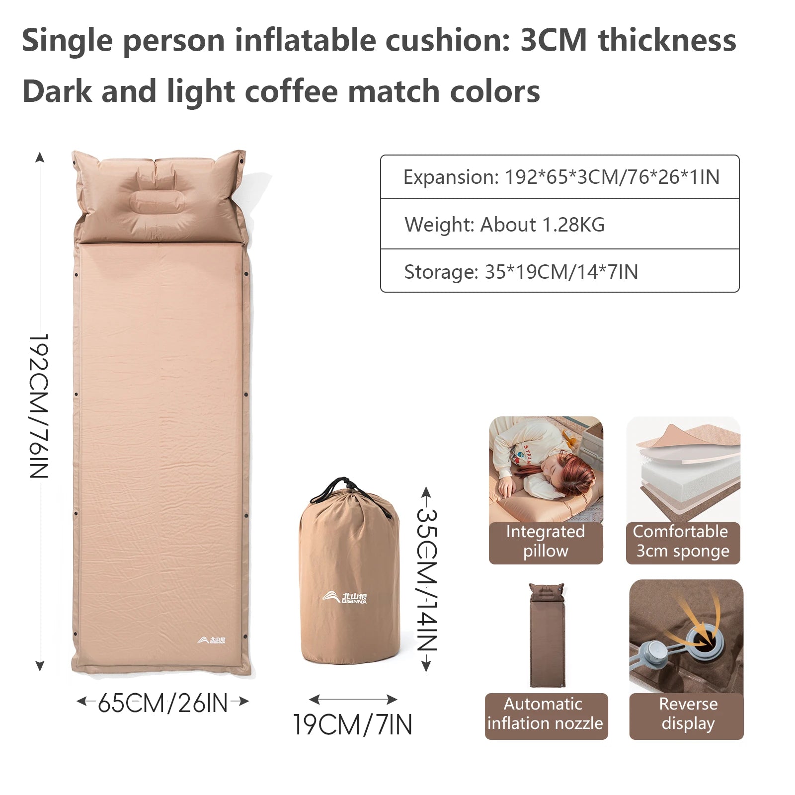Self-Inflating Camping Mattress – Ultralight Splicable Sleeping Pad for Hiking, Travel & Outdoor Use Trekker Essentials