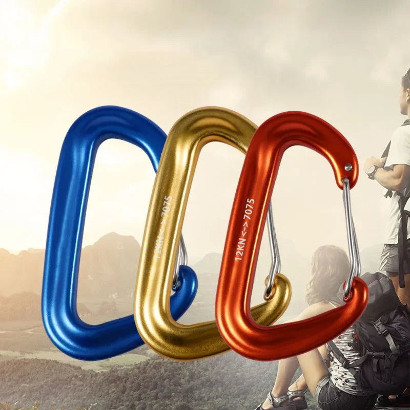 D-Shaped Carabiner Clips (1/8 PCS) – 12KN Heavy Duty Aluminum Hooks for Camping, Hammocks & Outdoor Gear Trekker Essentials