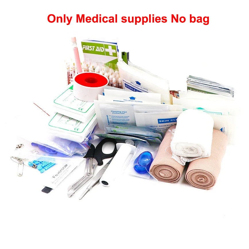 255-Piece First Aid Kit (or Empty Medical Bag) – Tactical Emergency Survival Kit for Camping, Travel & Home Trekker Essentials