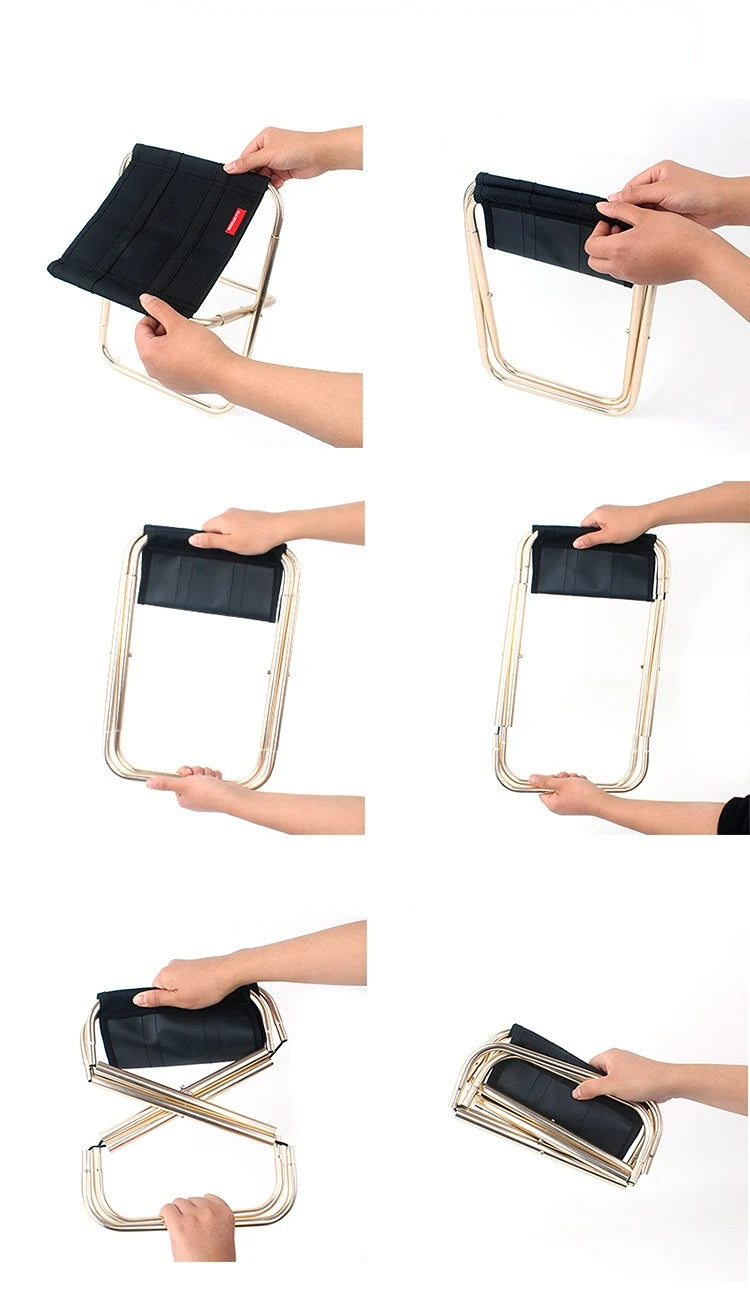Folding Stool Large 7075 Aluminum Alloy Outdoor Portable Barbecue Fishing Folding Chair Camping Climbing Stool Portable Chair