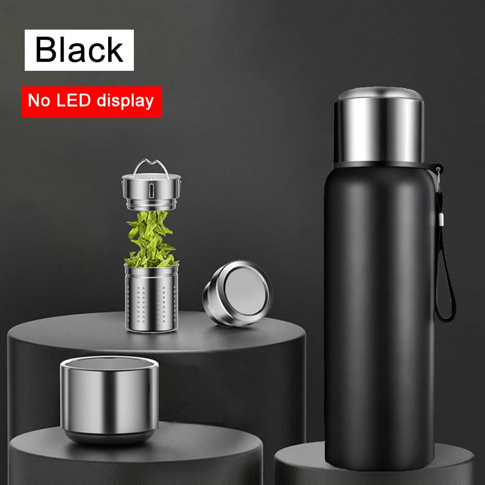 Smart Vacuum Flask with LED Temperature Display | 316 Stainless Steel Thermos, 24hr Insulation, 600-1500ml