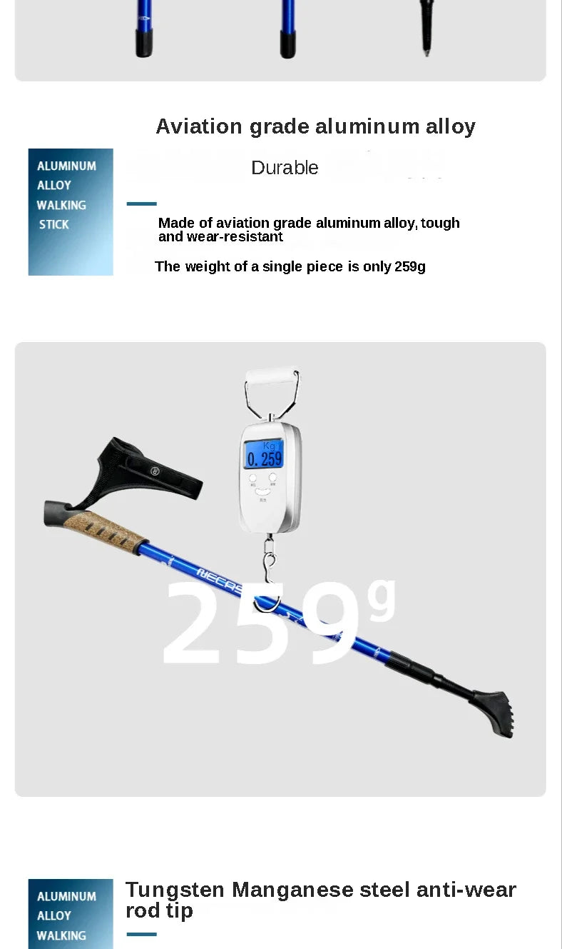 2PCS Ultralight Trekking Poles – 7075 Aluminum Adjustable Nordic Walking Sticks for Hiking & Camping Trekker Essentials