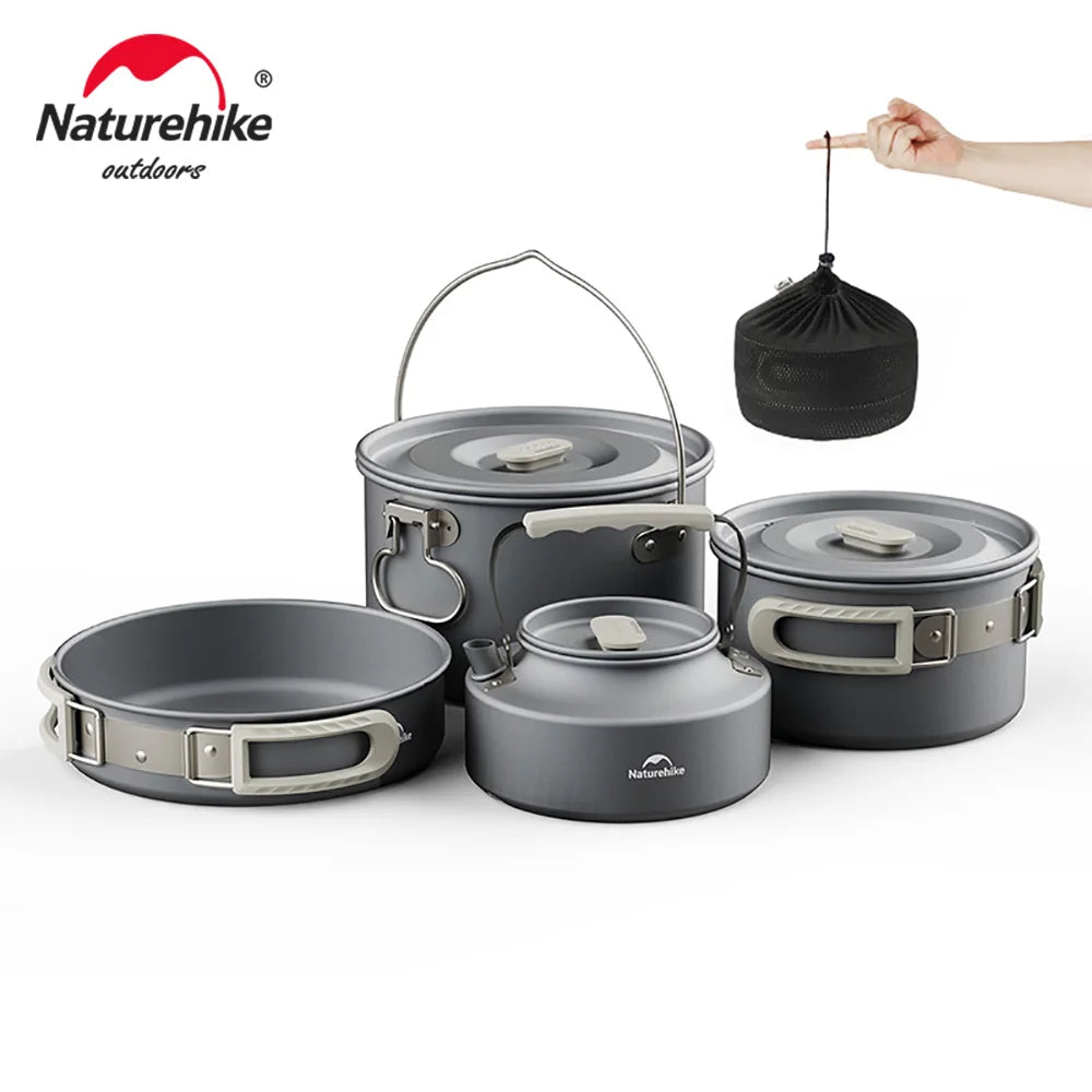Portable Camping Cookware Kit – Outdoor Frying Pan, Kettle & Foldable Cooking Utensils Set for Camping & Picnic Trekker Essentials