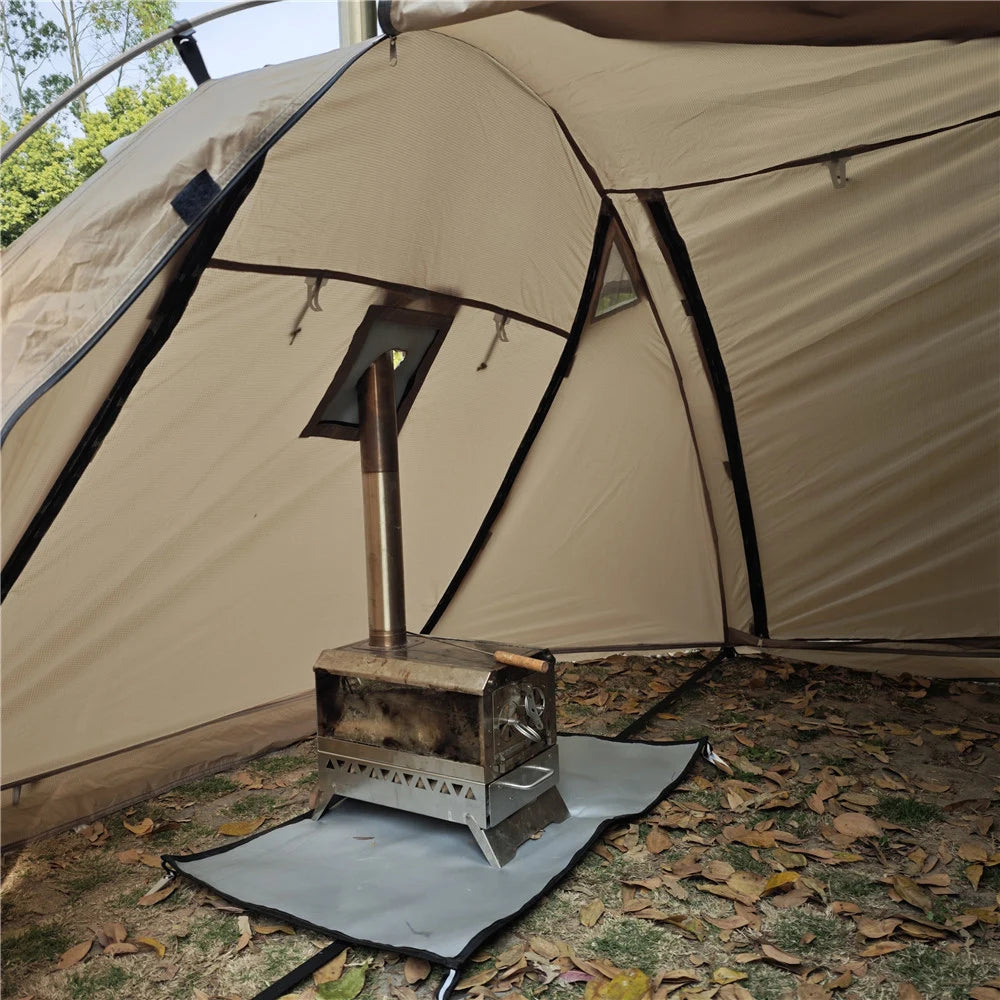 2 Person Hot Tent with Stove Jack – 4 Season Waterproof Camping Tent with Snow Skirt & Extended Vestibule Trekker Essentials