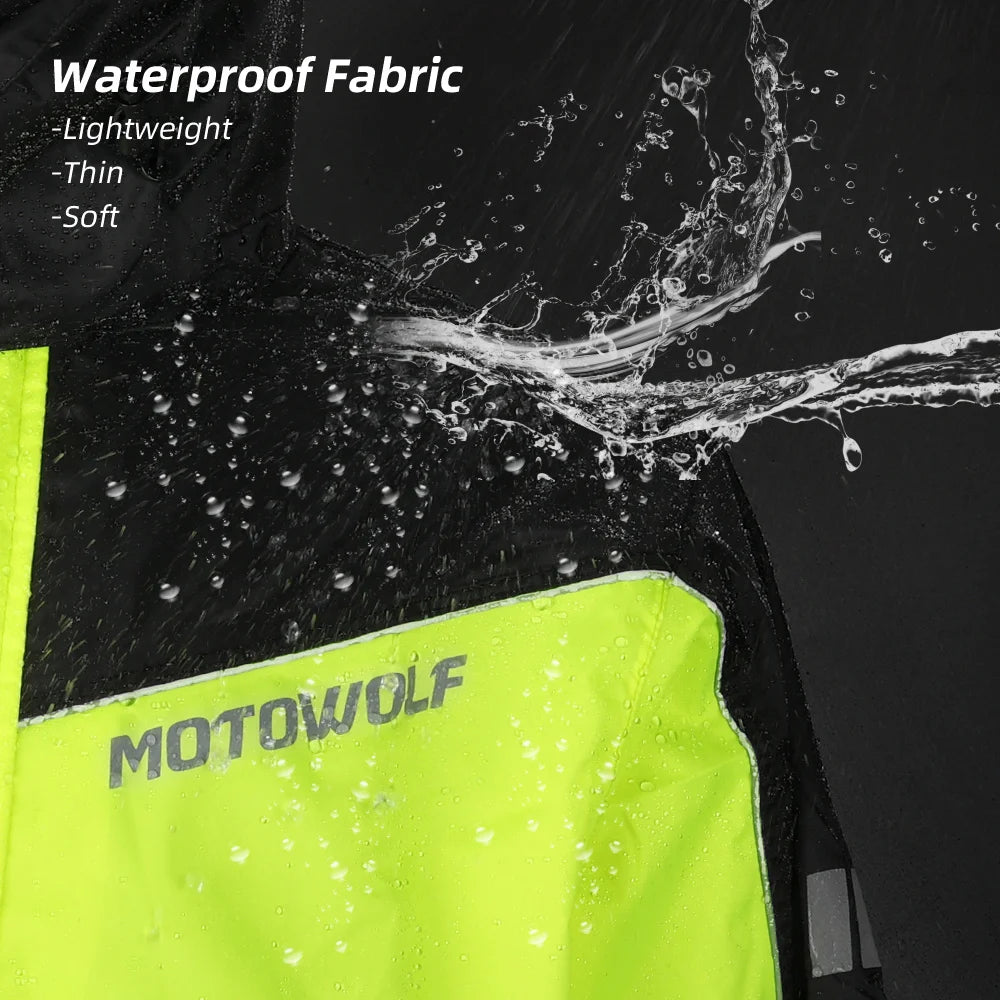 Motorcycle Raincoat Suit - Waterproof Reflective Split Jacket and Pants for Outdoor Activities