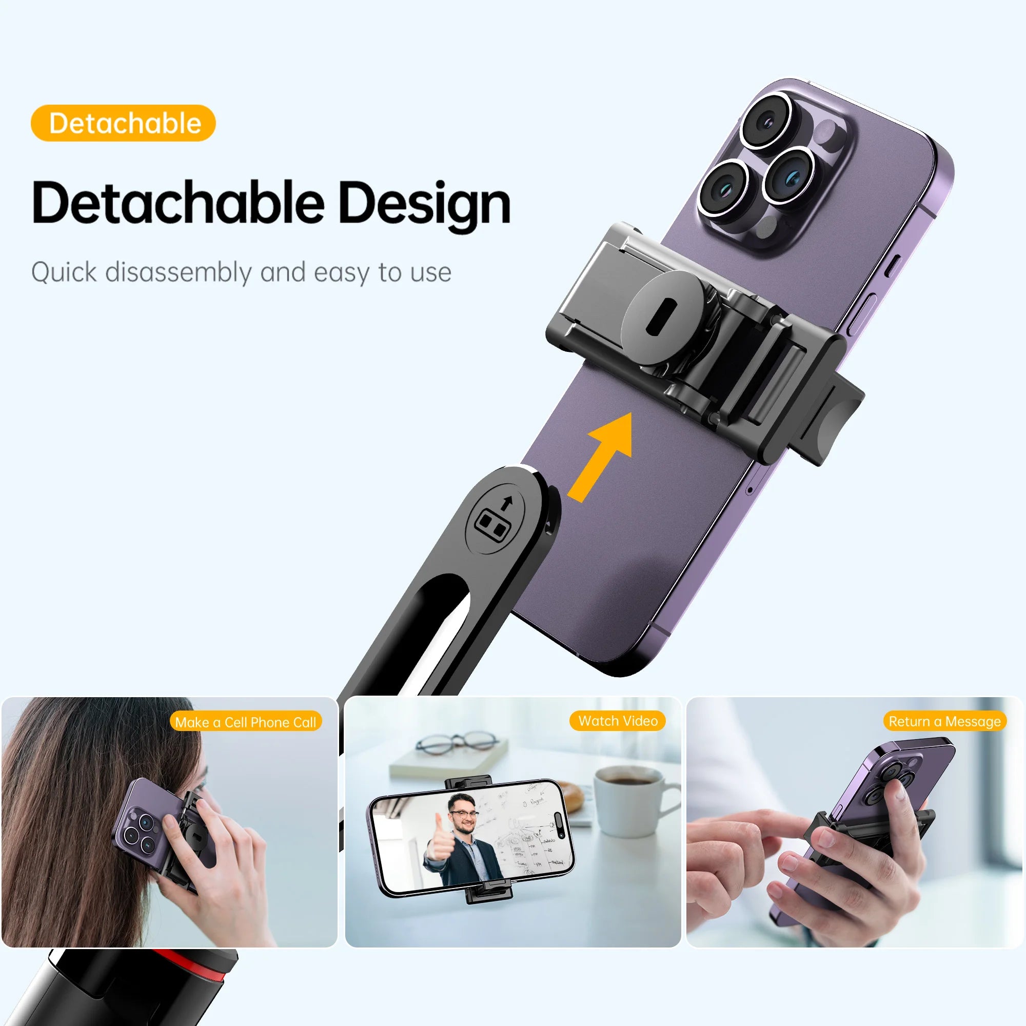 Portable Selfie Stick Tripod with Bluetooth Remote & 360° Phone Holder