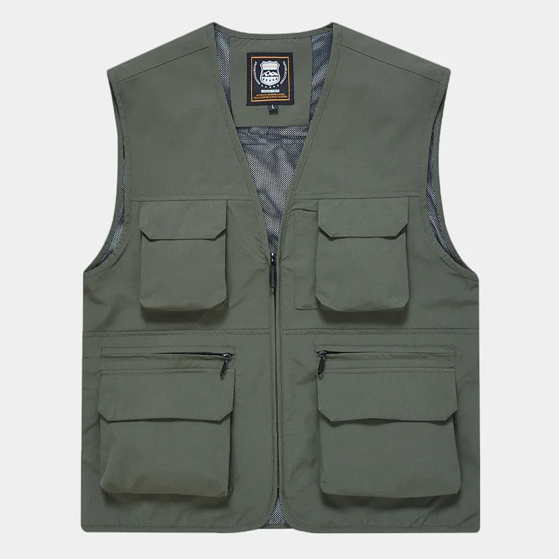 Men’s Multi-Pocket Utility Vest – Lightweight Casual Tooling Style Waistcoat for Everyday Wear Trekker Essentials