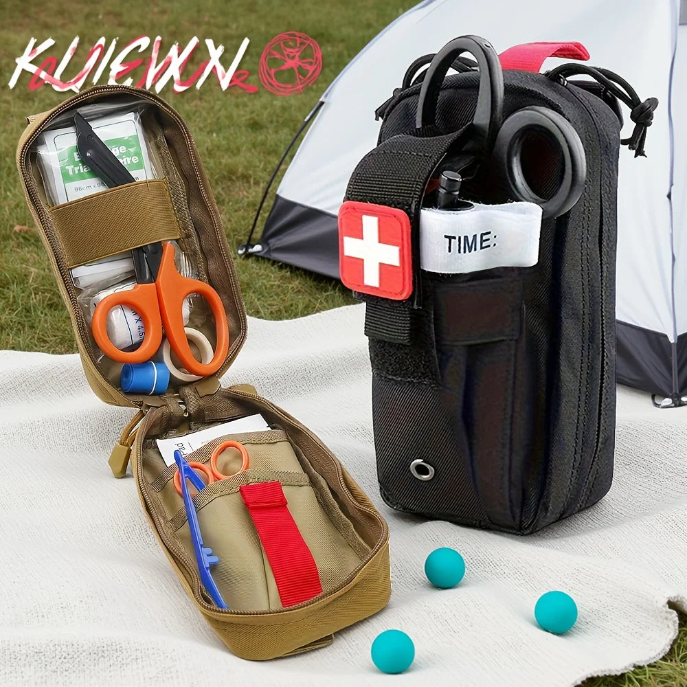 Tactical First Aid Kit with Tourniquet – MOLLE Emergency Medical Pouch for Camping, Hiking & Survival Trekker Essentials