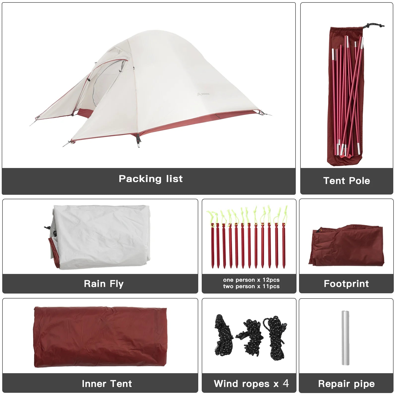 Ultralight 1–2 Person Backpacking Tent – 20D Nylon Waterproof Trekking Tent for Hiking & Cycling Trekker Essentials