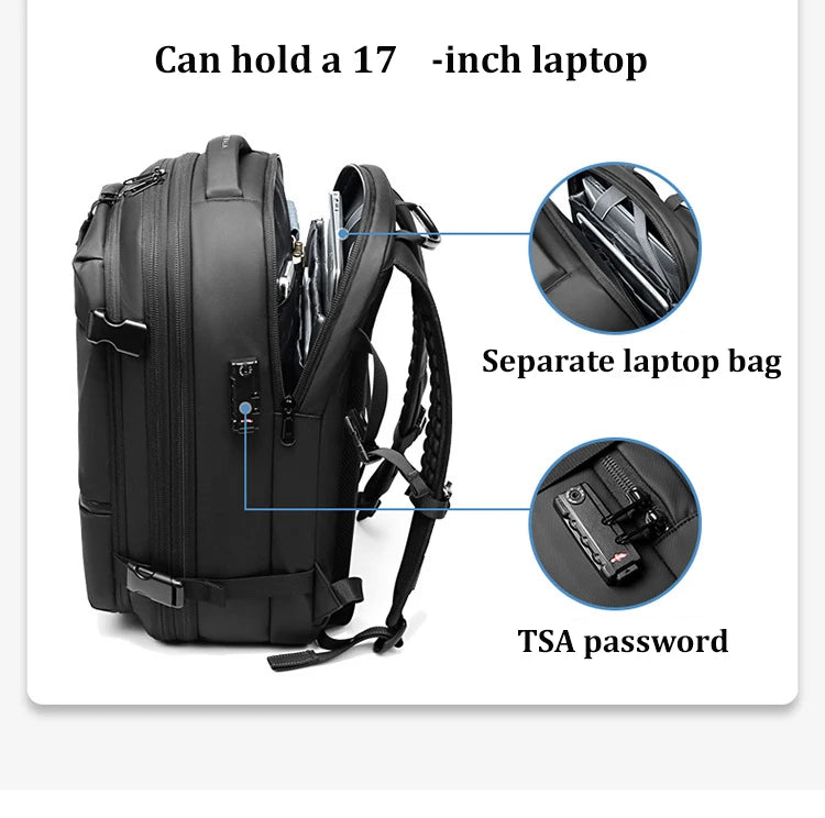 Travel Men 17 inch Laptop Backpack vacuum compression Backpack Business Large Capacity school Backpack expand outdoor backpack Trekker Essentials