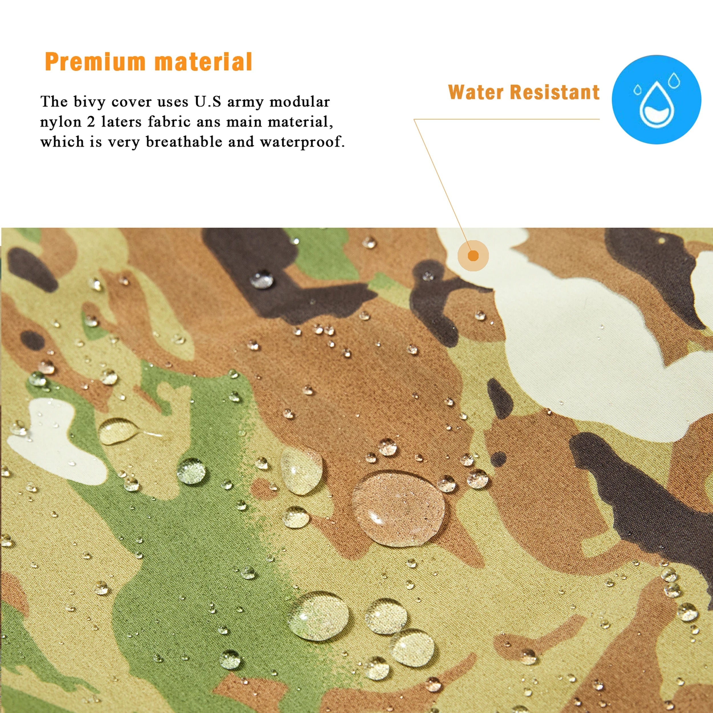 Tactical Bivy Cover Sleeping Bag – Waterproof Military Style Outdoor Sleeping Sack for Camping & Hiking Trekker Essentials