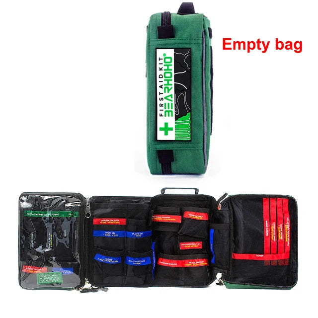 255-Piece First Aid Kit (or Empty Medical Bag) – Tactical Emergency Survival Kit for Camping, Travel & Home Trekker Essentials