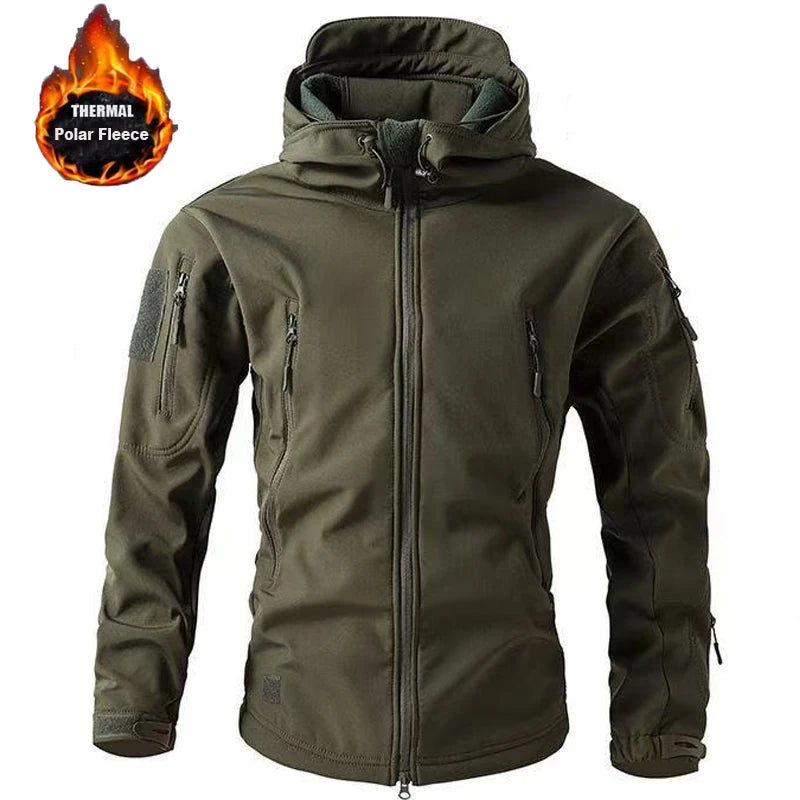 Men's Winter Autumn Softshell Fleece Jackets Waterproof Outdoor Fishing Hiking Hunting Thermal Camping Cargo Coats Warm M-5XL Trekker Essentials