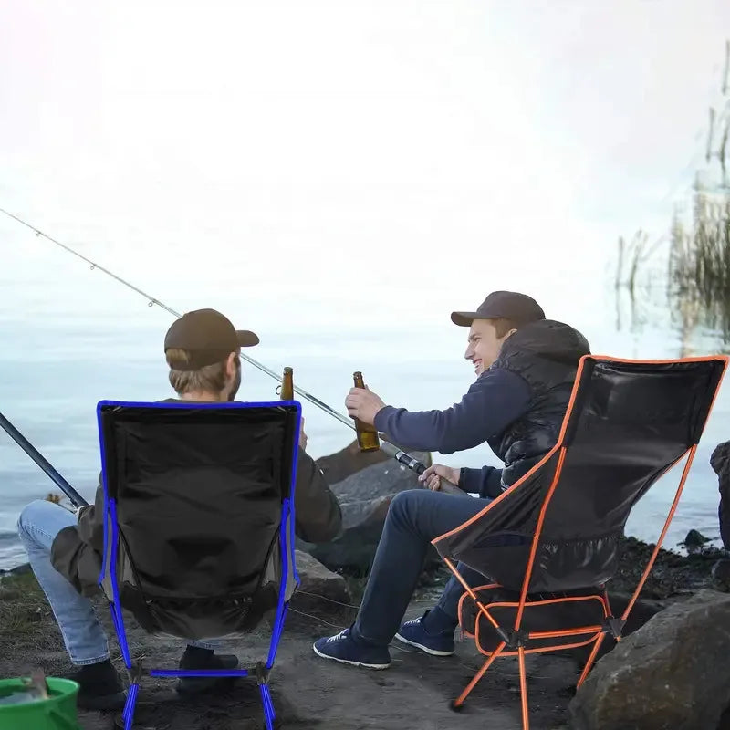 Portable Ultralight Folding Camping Chair - Oxford Fabric, Extended Length for Outdoor Fishing, BBQ, Picnic, Beach Festival