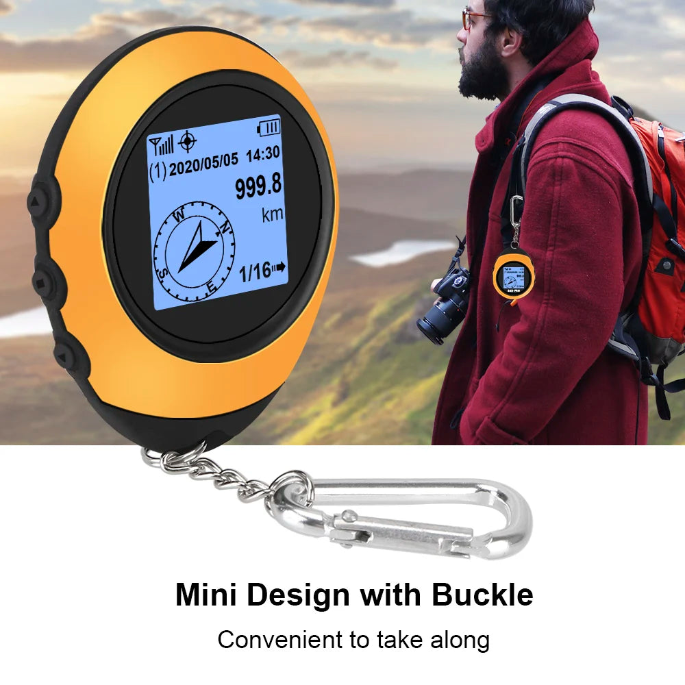High-Precision Satellite Mini Handheld GPS Coordinates Compass Altitude locator Navigator Outdoor Sports Travel hiking Tracking Trekker Essentials
