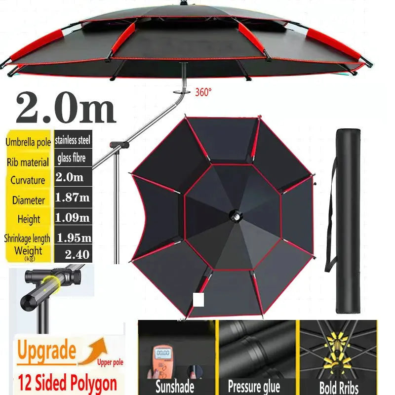 Fishing Umbrella Outdoor Sunshade Protector Thickened Version Beach Camping Backyard Large Parasol Waterproof Outdoor Umbrella Trekker Essentials