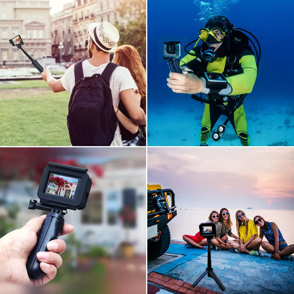 Mini trípode retráctil para selfies con palo para GoPro, Insta360 y DJI Action Cams