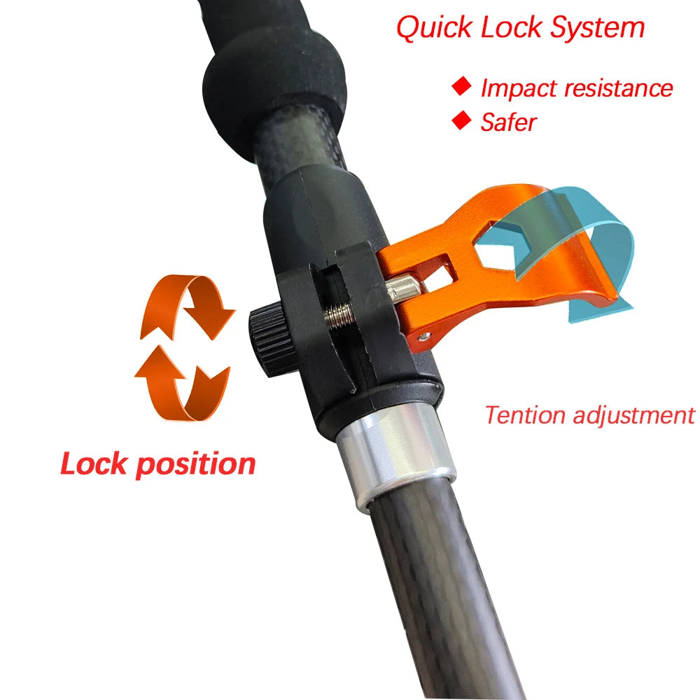 Telescopic Carbon Fiber Trekking Poles: Collapsible Lightweight Walking and Hiking Sticks (2pcs)