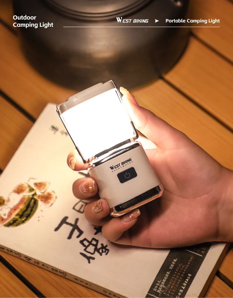 USB-C Rechargeable Camping Light - Magnetic Base LED Lantern with Tripod