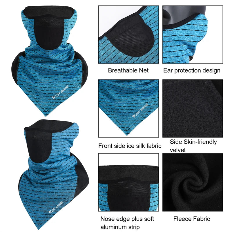 WEST BIKING Winter Windproof Ski Warm Mask Fleece Running Fishing Hiking Scarf Cycling Motorcycle Neck Warmer Thermal Sport Gear Trekker Essentials