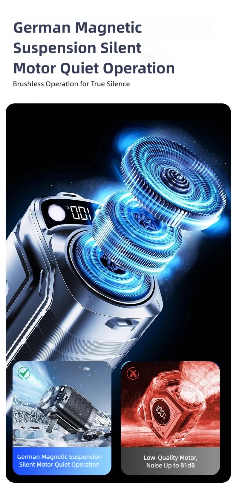 TINSOL New Portable Waist Fan with USB Charging Long Battery Life and Clamp Design for Outdoor Construction and Summer Use Trekker Essentials