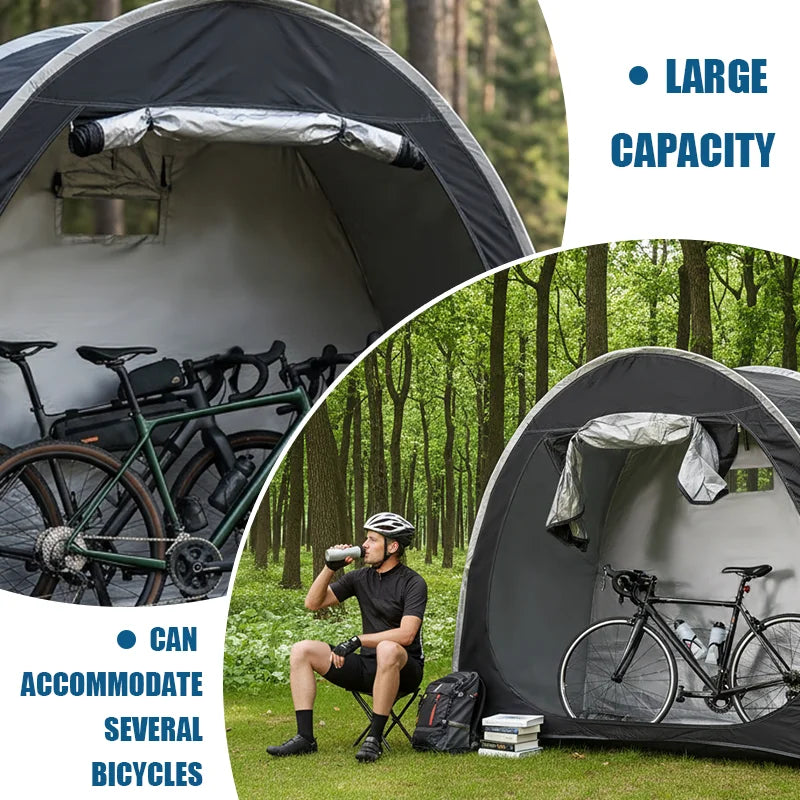 Portable Bike Shelter Storage Tent – Aluminum Alloy Frame, Oxford Fabric, Weatherproof Bicycle Cover Trekker Essentials