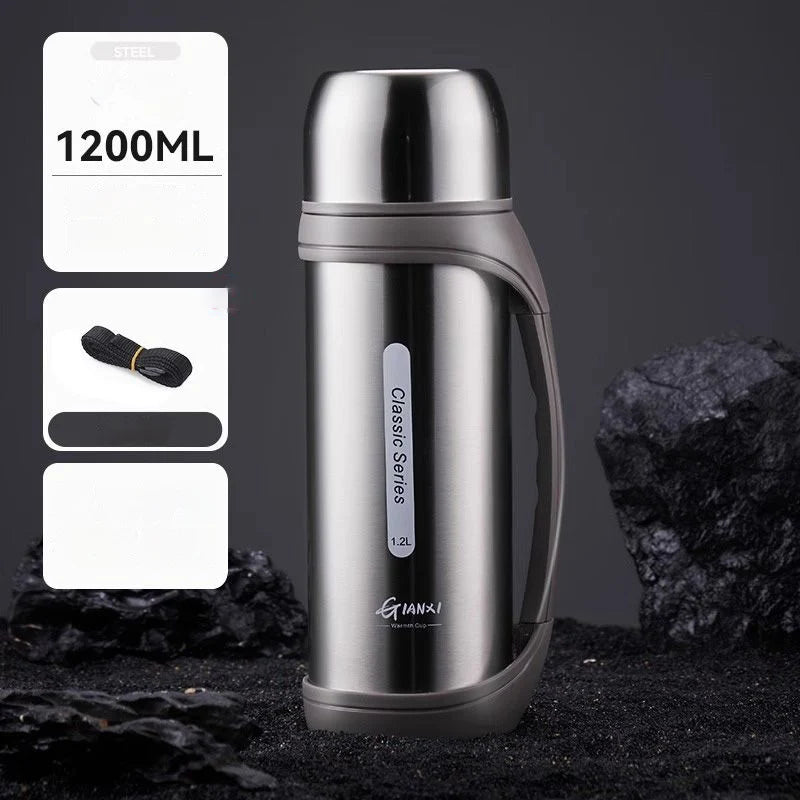 Large Capacity Camping Thermos | 2-in-1 Outdoor Travel Kettle & Cold Pot for Coffee & Hydration