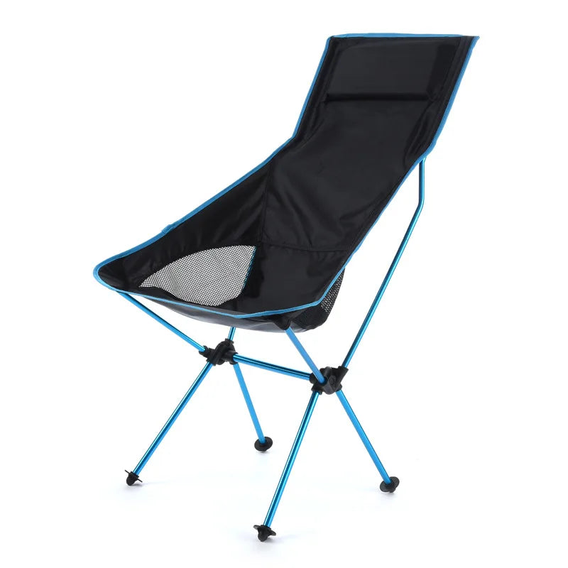 Portable Ultralight Folding Camping Chair - Oxford Fabric, Extended Length for Outdoor Fishing, BBQ, Picnic, Beach Festival