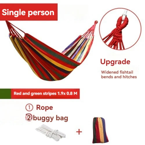 WESTTUNE Outdoor Canvas Hammock Camping Swing Hammock with Tree Ropes Load-bearing Up to 200kg Perfect for Garden Patio Backyard Trekker Essentials