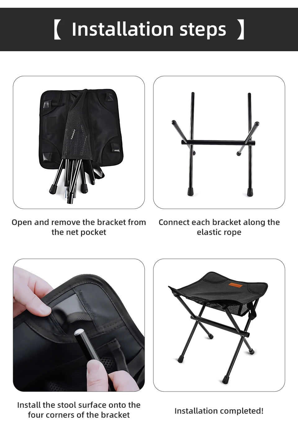 PACOONE Outdoor Portable Folding Stool Aluminum Alloy Minin Storage Chair Camping Fishing Chair Picnic Lightweight Furniture New Trekker Essentials
