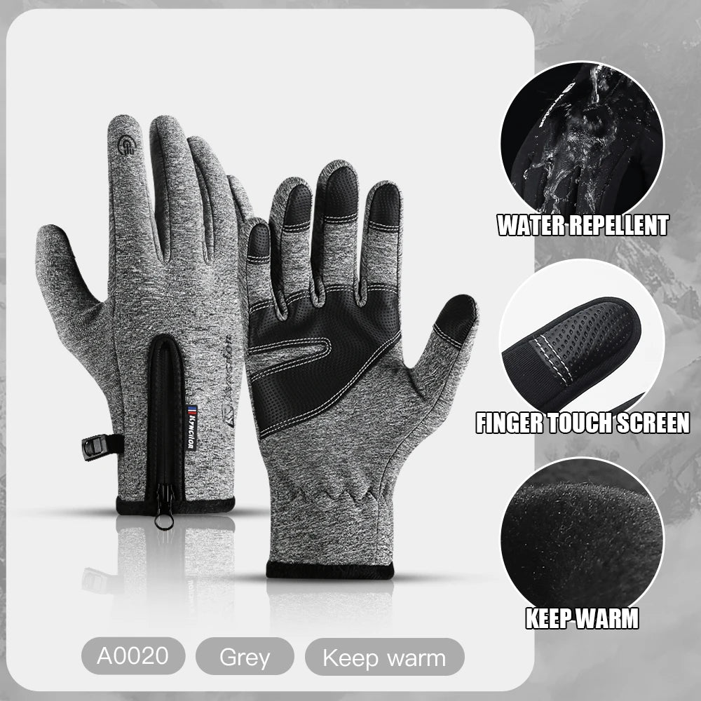 Touchscreen Waterproof Winter Cycling Gloves Full Finger Sports Riding Gloves Mountaineering & Camping