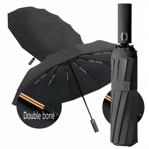 1pc Fully Automatic 24-Rib Windproof Compact Folding Umbrella, Dual Use Sunshade & Rainproof, Reinforced Multi-Function Travel Umbrella,Spring Summer Picks,Brides Maid Gifts,Room,Bedroom Decor,Beach,Travel,For Men,For Women,V Trekker Essentials
