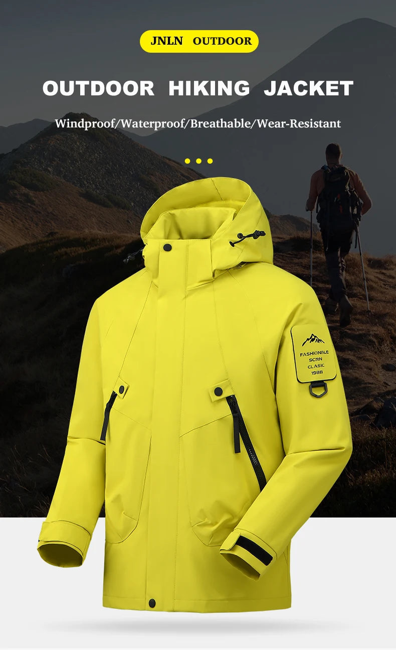 LNGXO Unisex Waterproof Outdoor Jacket Windbreaker Rain Coat for Climbing Hiking Camping Trekking Men Women Windproof Breathable Trekker Essentials