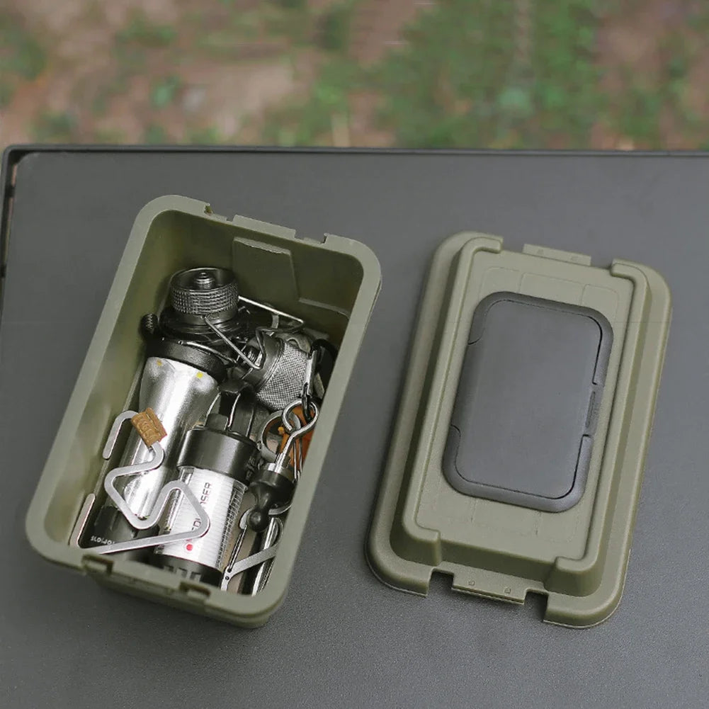 1.1L Outdoor Tissue Storage Box – Waterproof Camping Organizer for Napkins, Seasoning Bottles & Sundries (Army Green/Black/Beige)