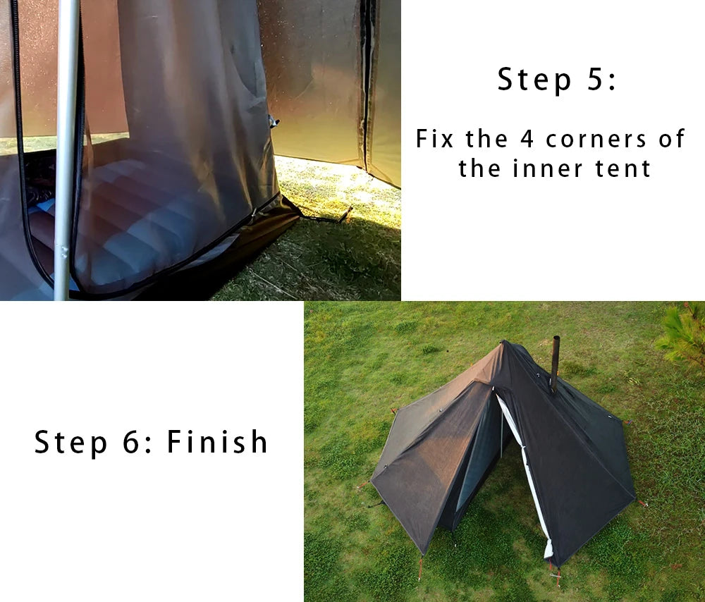 Ultralight Hot Tent with Chimney Port – 1 Person Pyramid Tipi Tent for Camping & Bushcraft Trekker Essentials