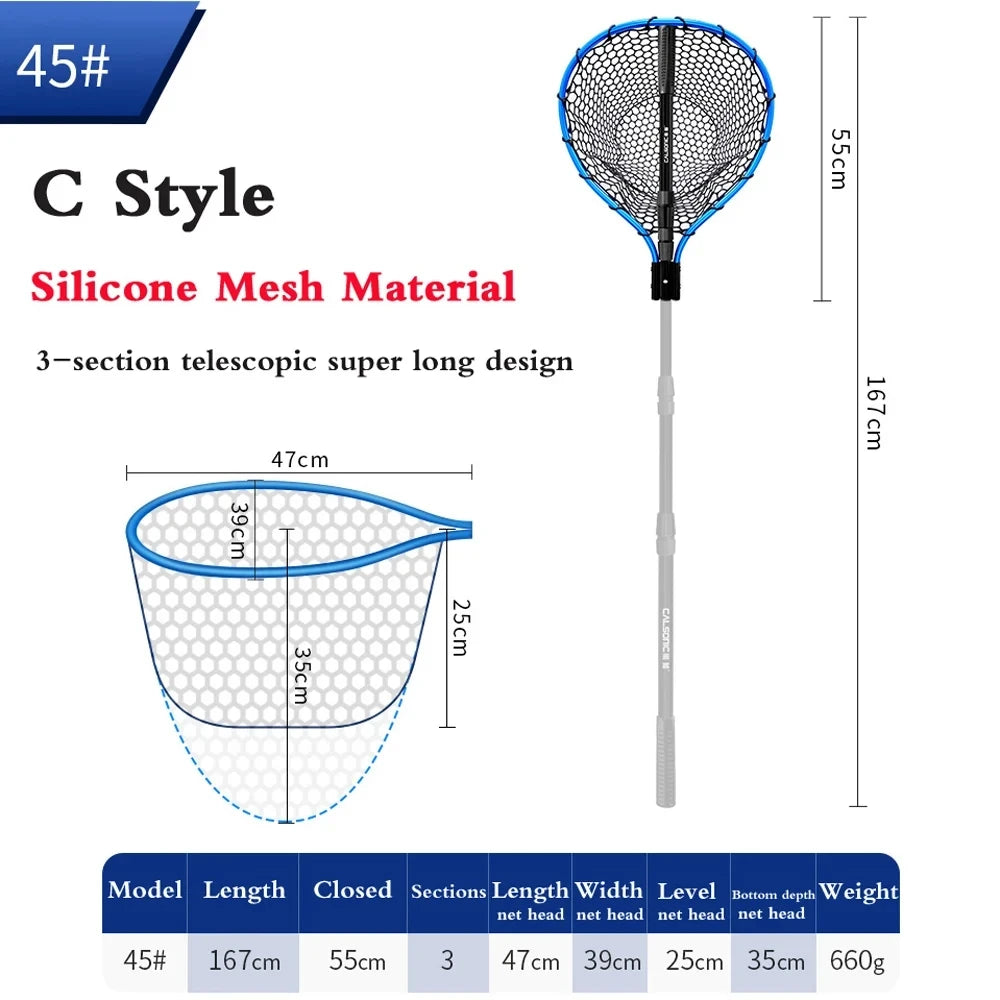 Portable Folding Hand Net for Fishing - Lightweight Dip Net for Lure and Big Fish