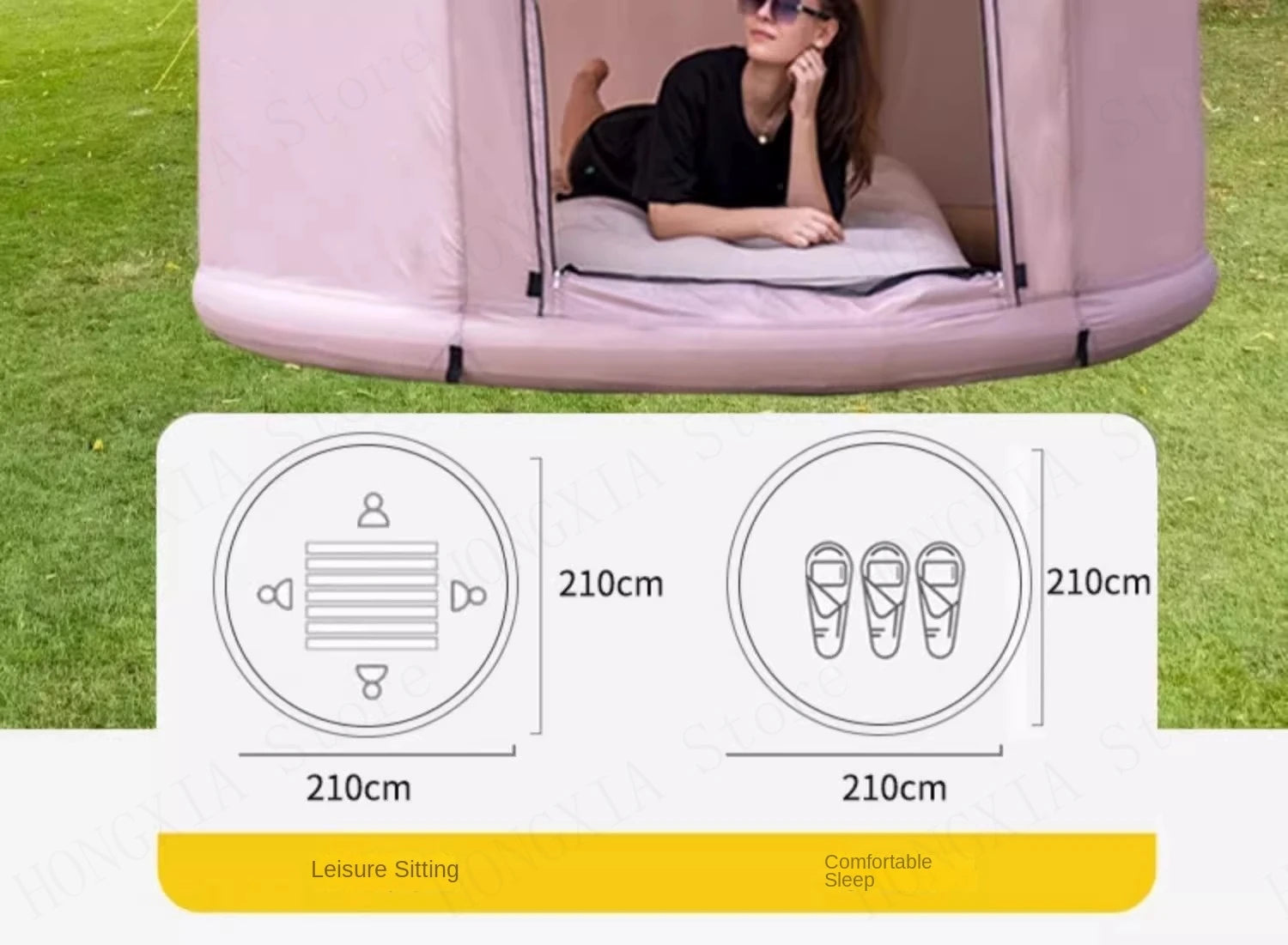 Self-Inflating Air Tent - Instant Setup Waterproof Shelter for 2-4 Campers