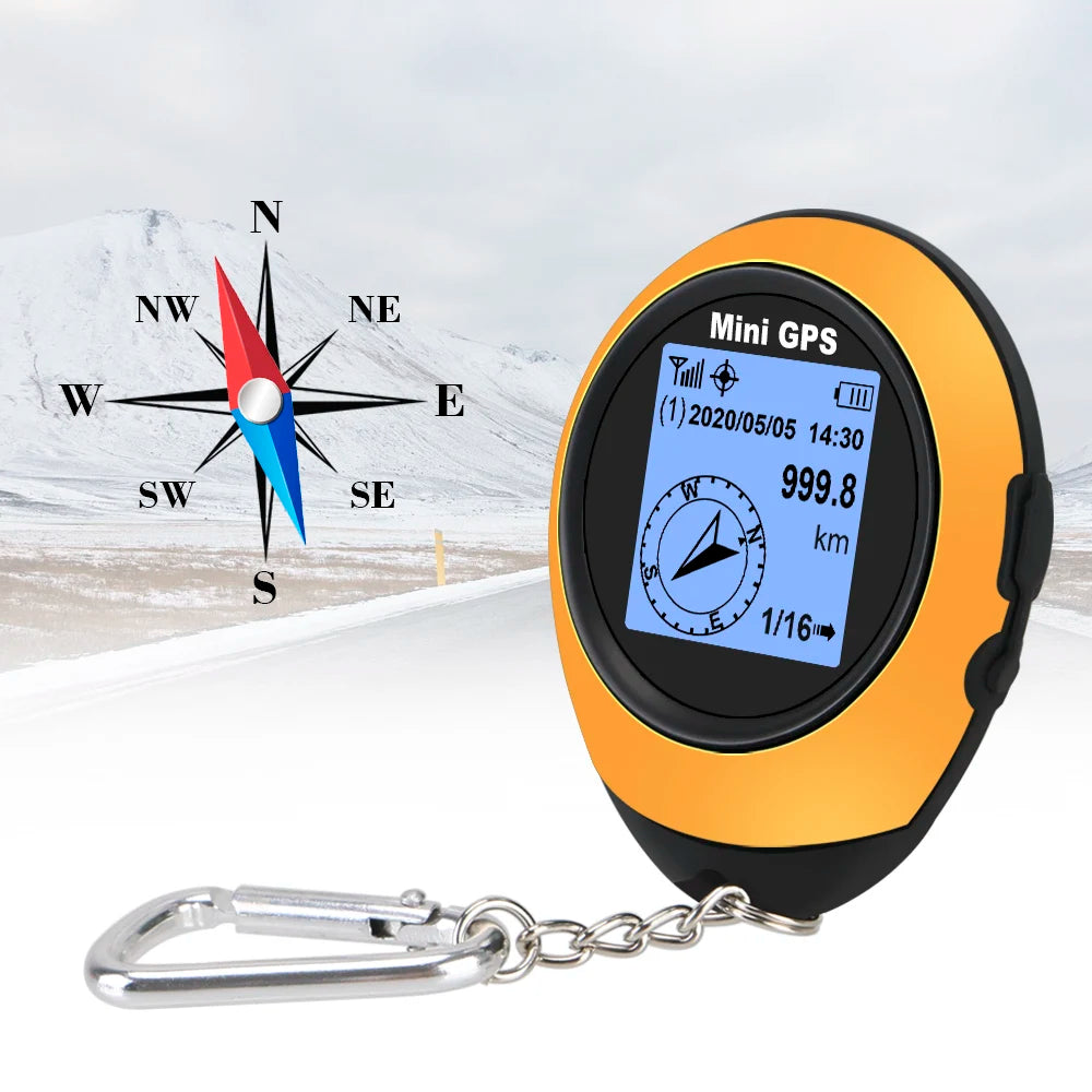 High-Precision Satellite Mini Handheld GPS Coordinates Compass Altitude locator Navigator Outdoor Sports Travel hiking Tracking Trekker Essentials