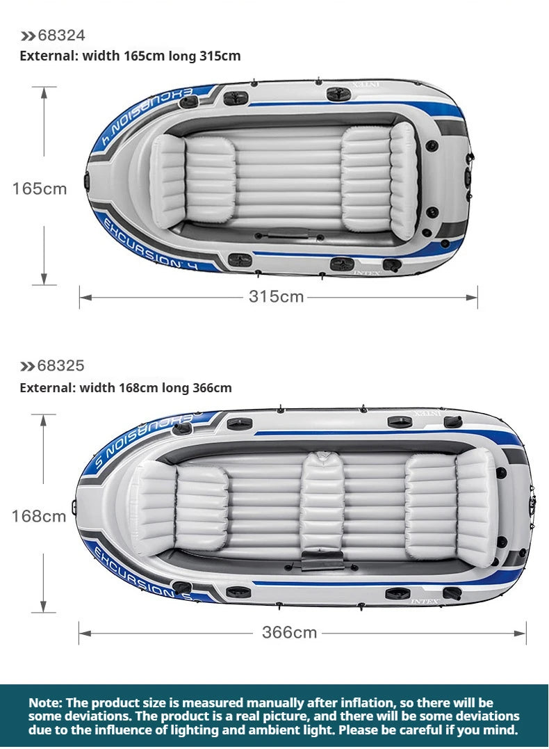 Heavy-Duty 1-3 Person Inflatable Boat: Fishing Dinghy with Detachable Seats & Foldable Kayak Design