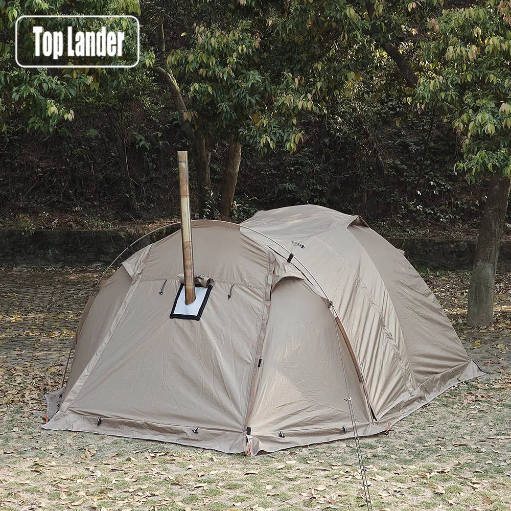 2 Person Hot Tent with Stove Jack – 4 Season Waterproof Camping Tent with Snow Skirt & Extended Vestibule Trekker Essentials