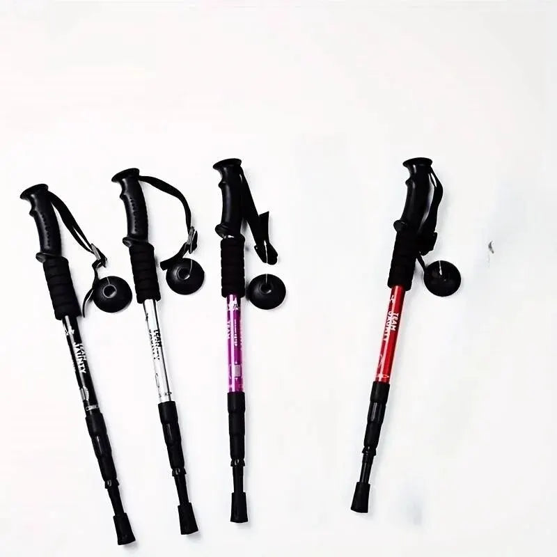 Trekking Poles Shock Absorption Foldable Ultralight Hiking Pole Suitable For Outdoor Camping Mountaineering Backpacking And Trip Trekker Essentials